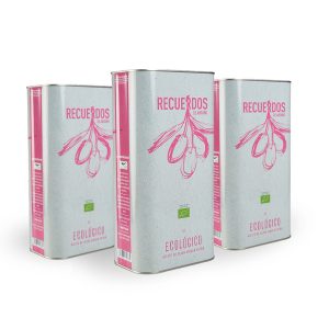 Aceite oliva virgen extra ecológico «Recuerdos de Antaño» 5L. – caja 3 Latas.